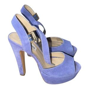 Steve Madden Dynemite Platform Heels‎ Size
7.5 Purple Leather Suede
